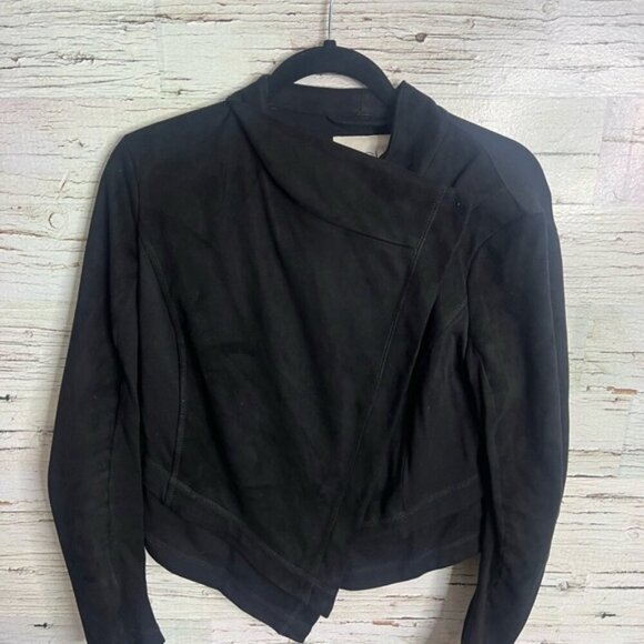 Rachel Roy Shauna black asymmetrical zip blazer jacket size small - Picture 2 of 8
